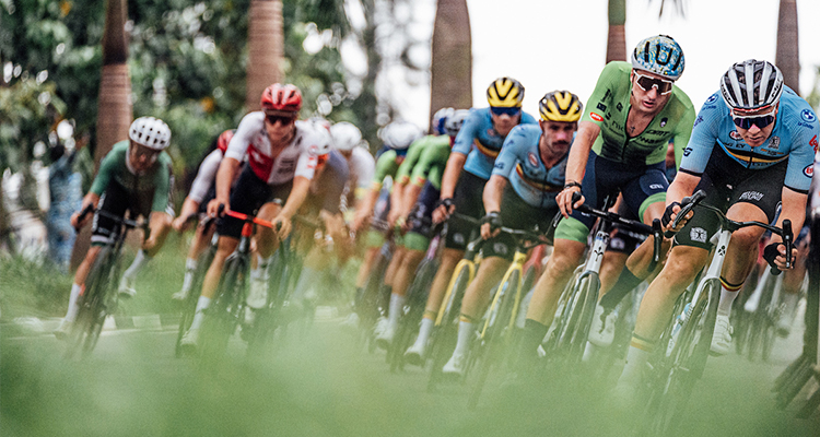 Belgium and Slovenia controlling the Men Elite Road race in Kigali.