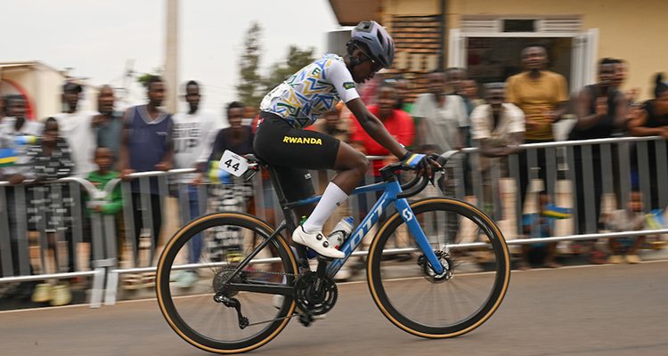 Jazilla Mwamikazi during the Women U23 Road Race in Kigali